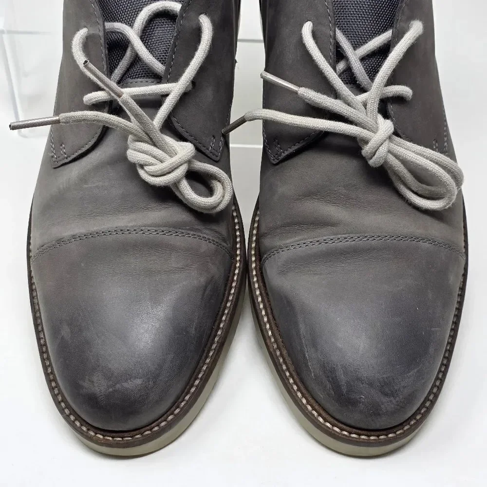 Clarks Collection Gray Leather Cap Toe Chukka Boots 14885‎ Men's US  Size 11 M